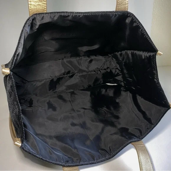🦋 Jimmy CHOO Perfume Bag NWT Black Velvet Gold Glitter Designer Glam🦋 - Picture 13 of 14